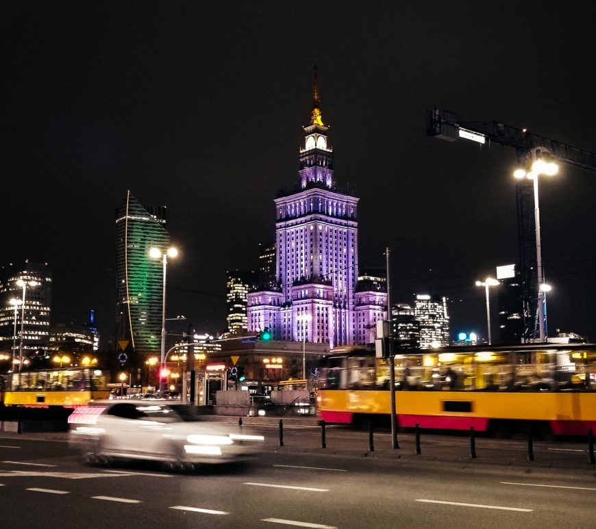 Warsaw Palac Kultury i Nauki by night